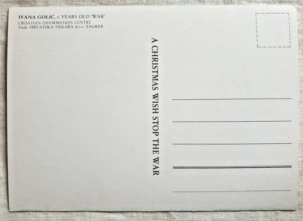 Postcard Christmas Greetings from Croatia 1991 Croatian War of Independence