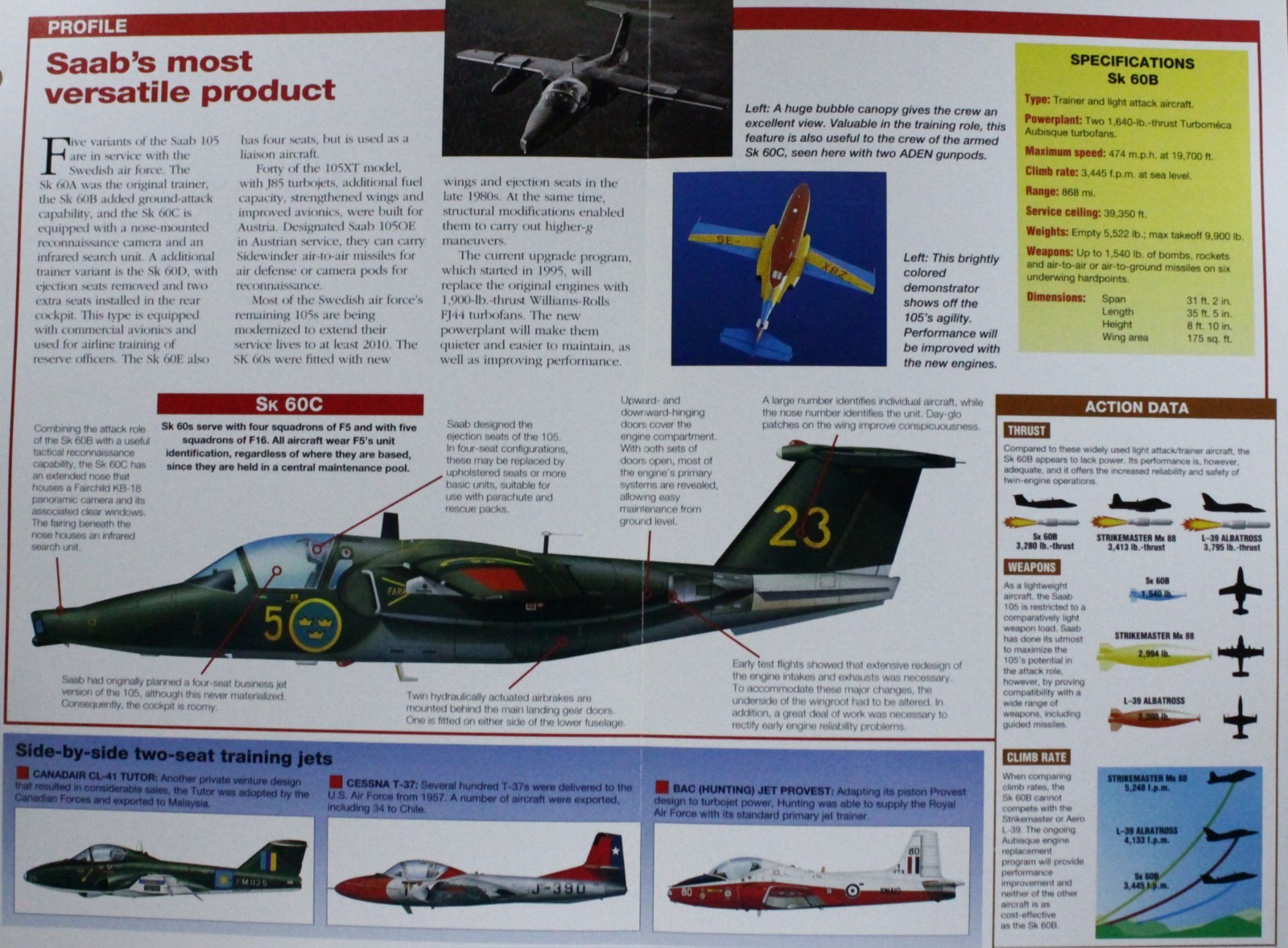 Saab Plane Aircraft Picture Brochure Pamphlet Out of Print Detail Info Sheet