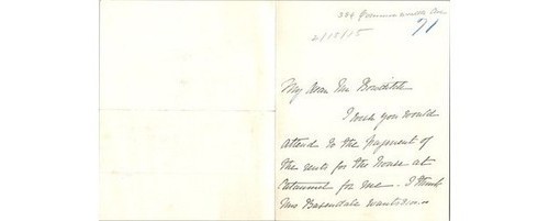 1915 Handwritten Letter A.O. Stumpis Boston MA Rent Catamount Correspondence