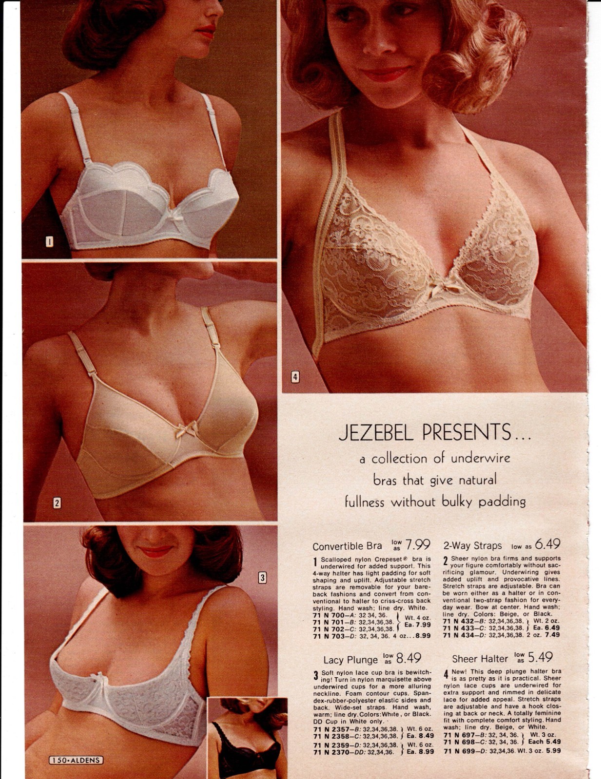 VINTAGE 70’S LADIES BRAS PHOTO CATALOG ADS PRINTS