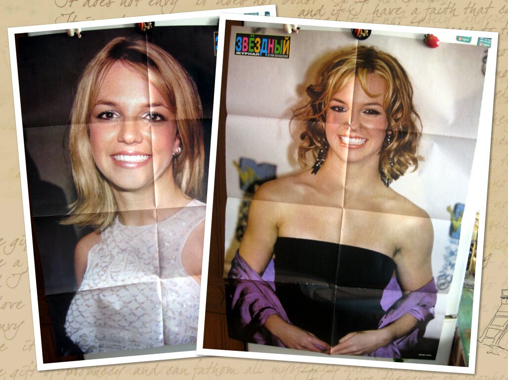Britney Spears two-sided magazine poster A1 33×23