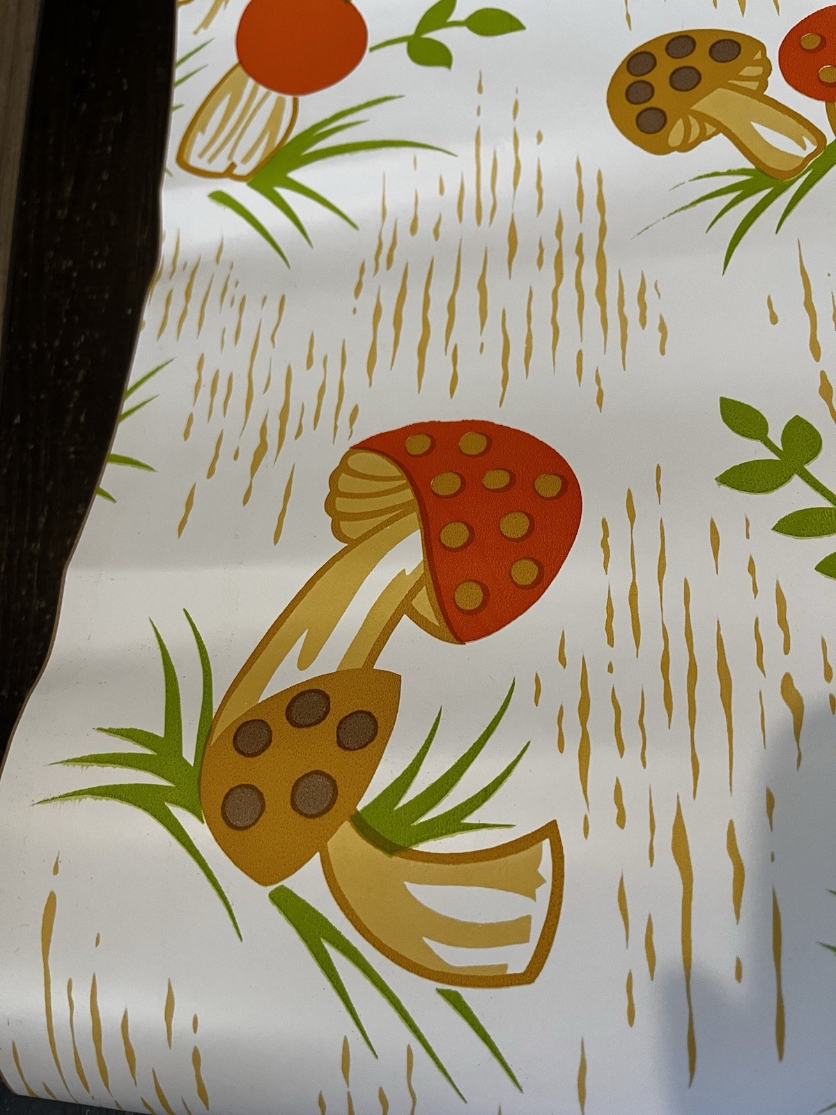 Vintage 1970s Mushroom Contact Paper