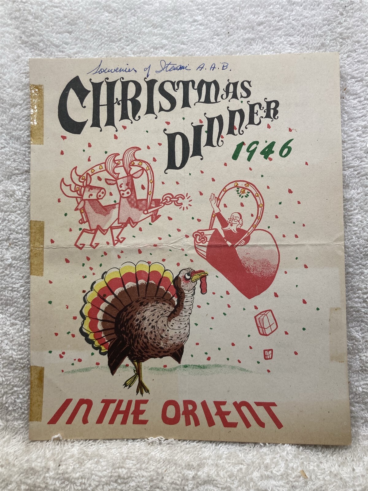 1946 Christmas Dinner Army Air Force Base Unknown Location Korean War Vtg