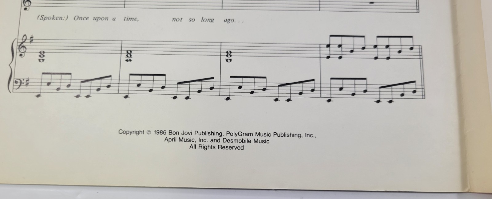 *L4) Livin’ on a Prayer – Bon Jovi – Vintage Sheet Music