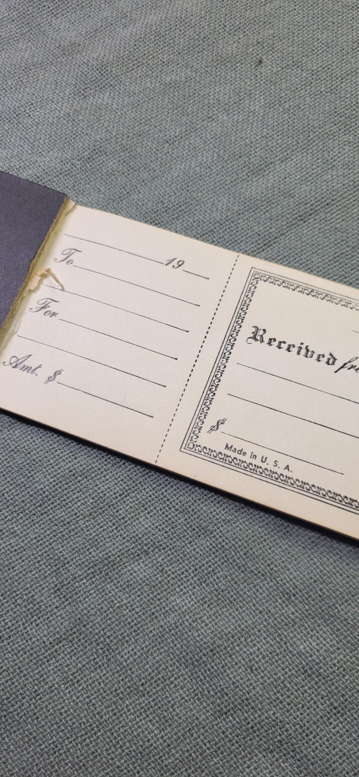 Vintage Money Receipts Booklet Early 1900s Made In USA