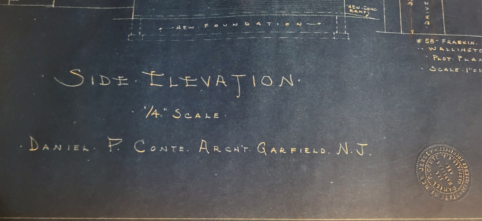 1960s ARCHITECTURAL BLUEPRINTS by Daniel P. Conte, New Jersey Complete Set Of 5
