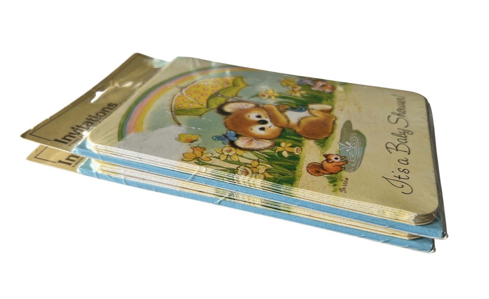 Vintage Baby Shower Invitations Koala Bear Rainbow 2 Sealed Packages 16 Total