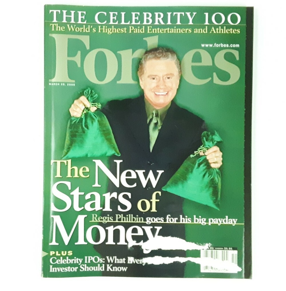 Vintage Forbes March 2000 Magazine The New Stars of Money – Regis Philbin
