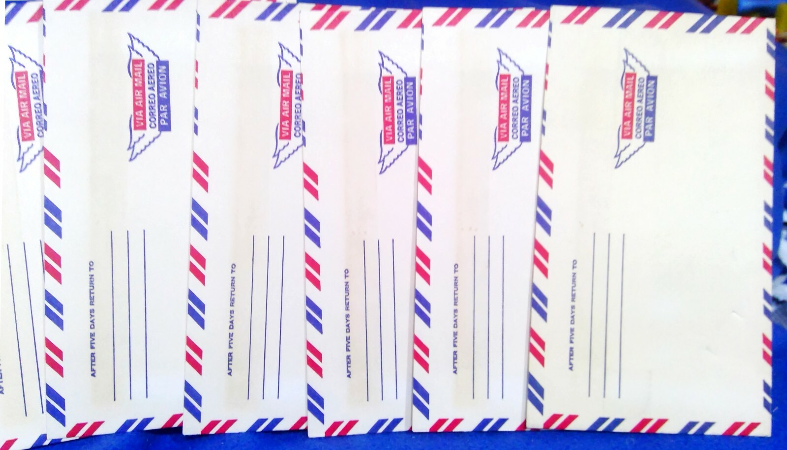 Vintage VIA AIR MAIL Red White And Blue Envelops #12