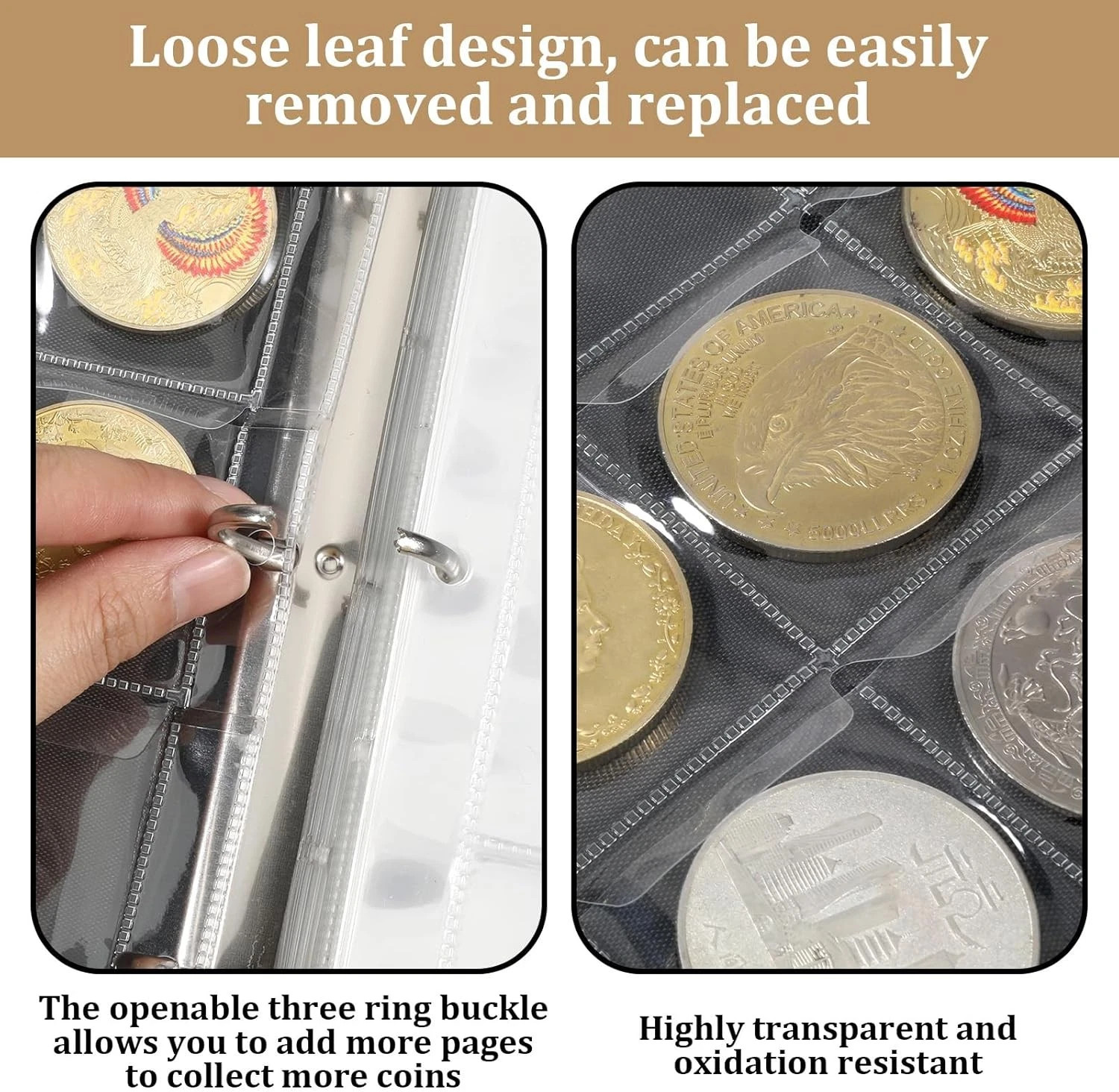 Coin Collection Book Album Holder for Collector 400 Coin & 36 Paper Money Pocket