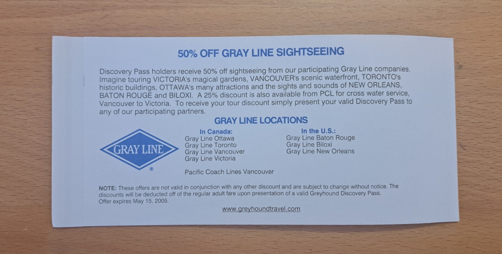 Greyhound Lines Discovery Pass Ameripass Ticket 2003 VINTAGE Not For Travel