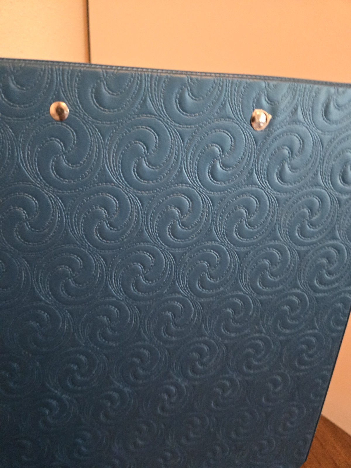 Vintage Mead Super Shades Blue 2” 3-Ring Binder 1994 Embossed Swirls with Clip