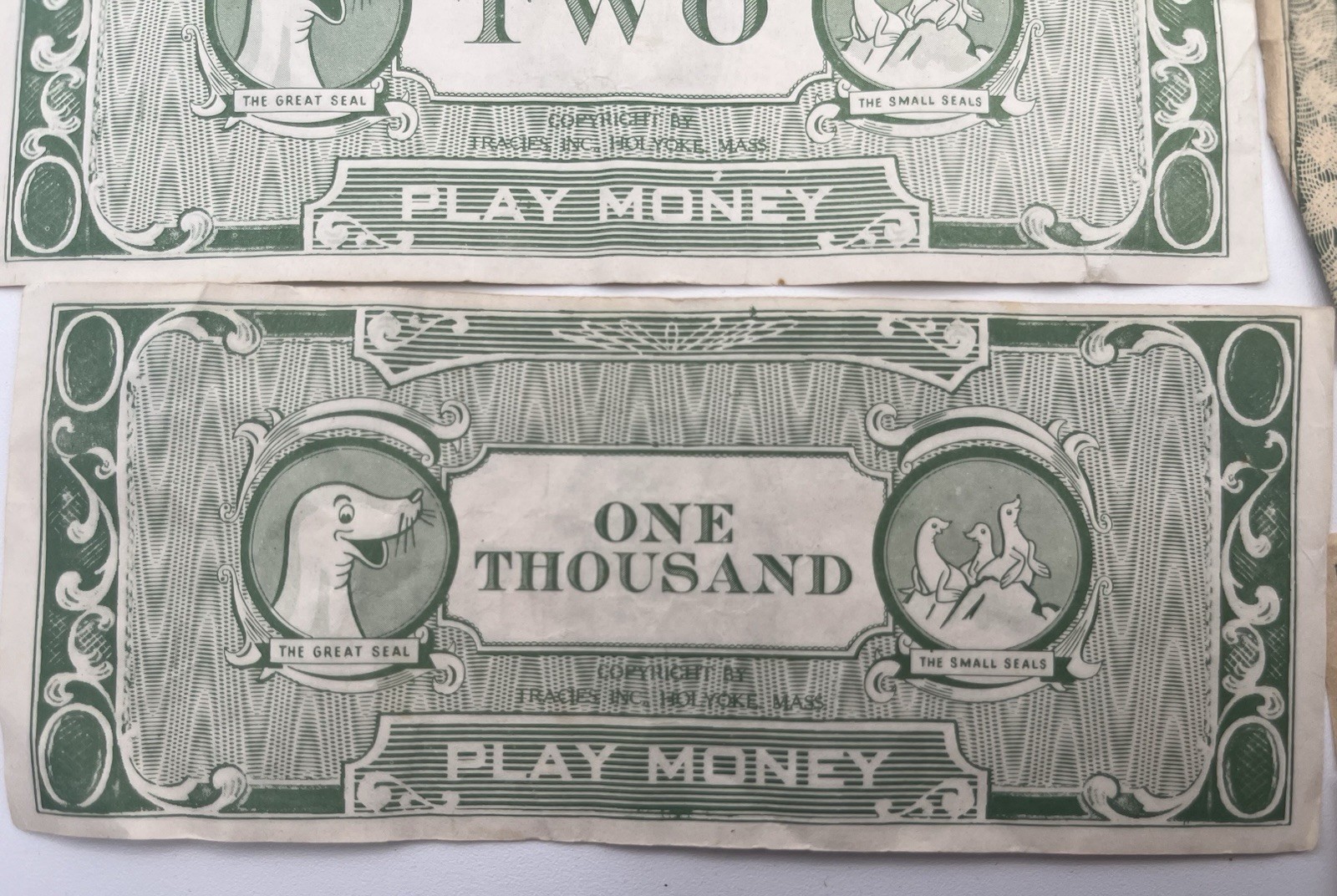 Vintage 1950s 1960s Play Money Stack Of Bills Tracies Inc Hunky Dory & Unmarked