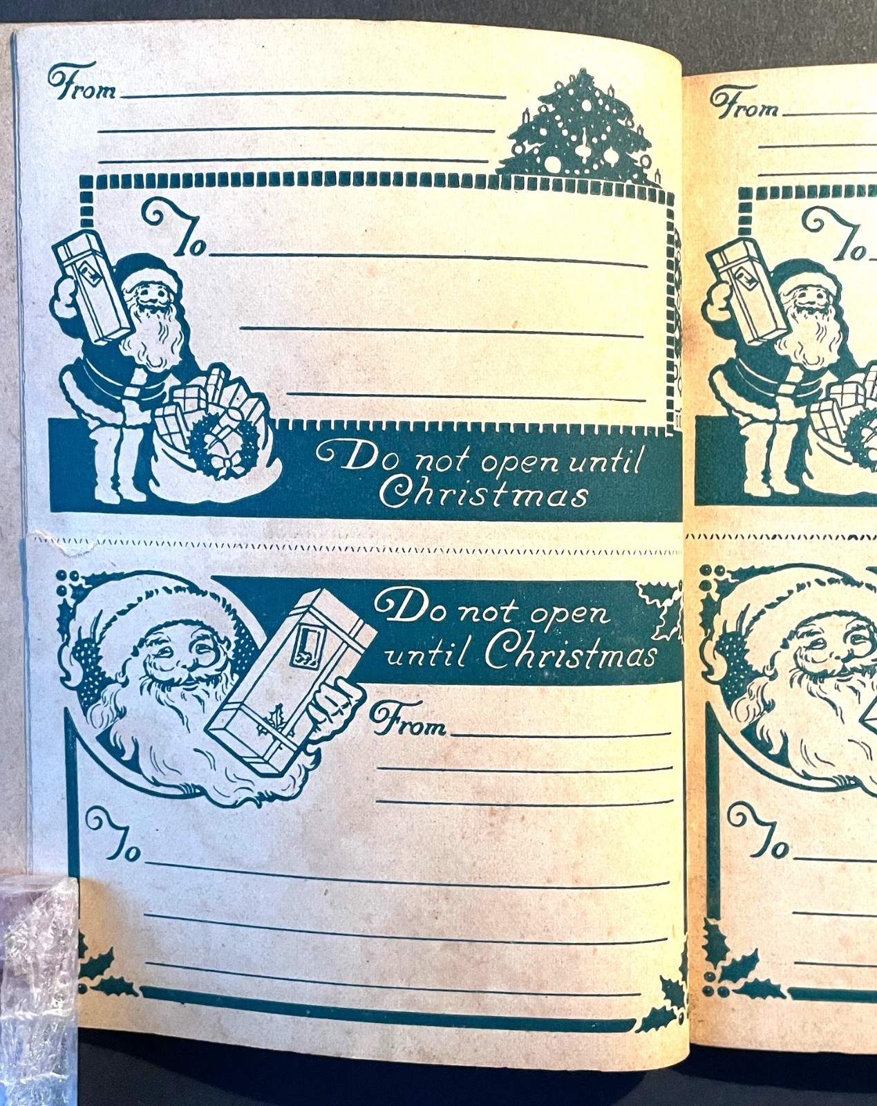 1930s Christmas Mailing Labels with Parcel Post Rates Charming Graphics