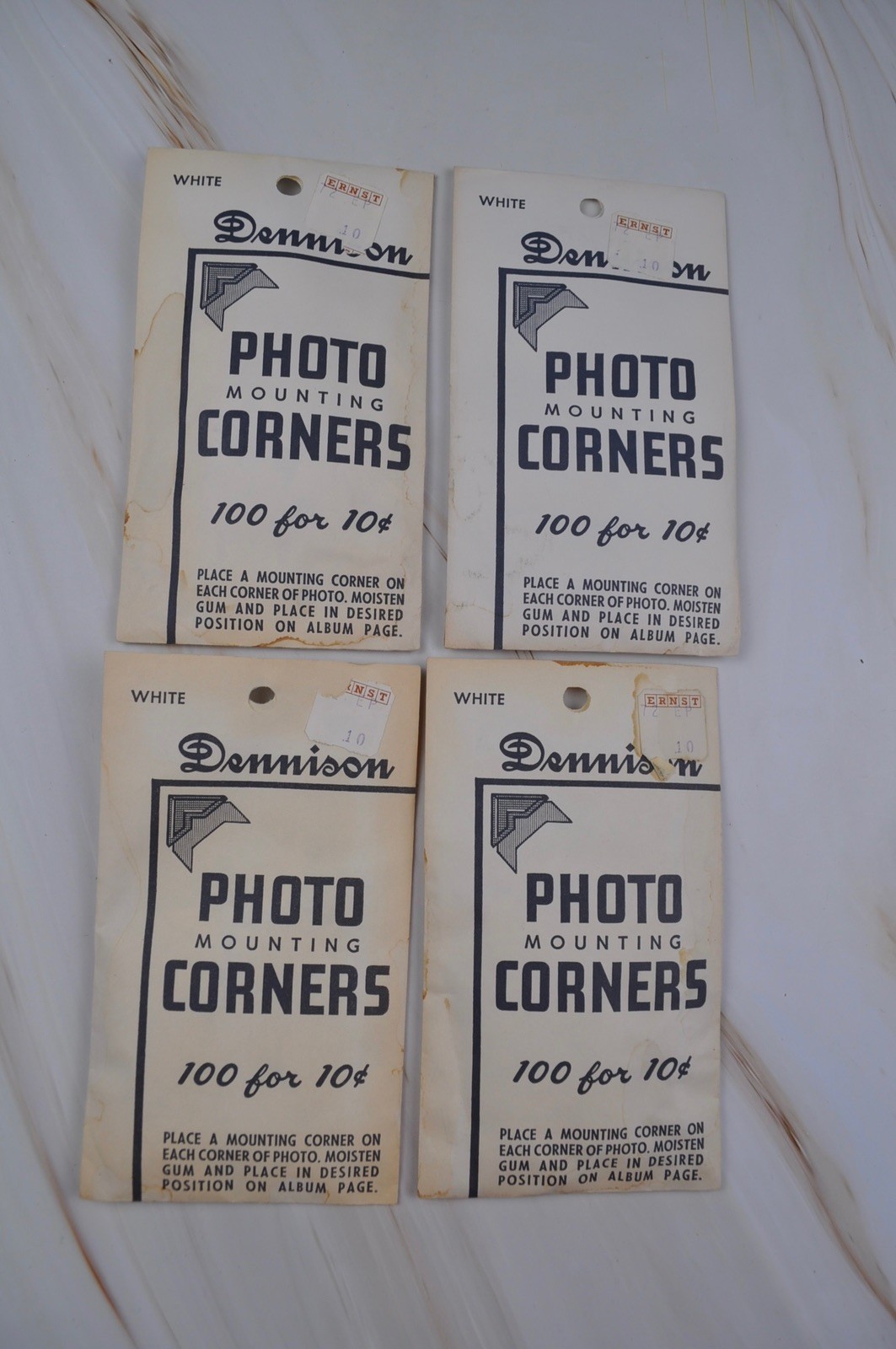 Vintage Dennison Photo Mounting Corners White Paper 400 Corners