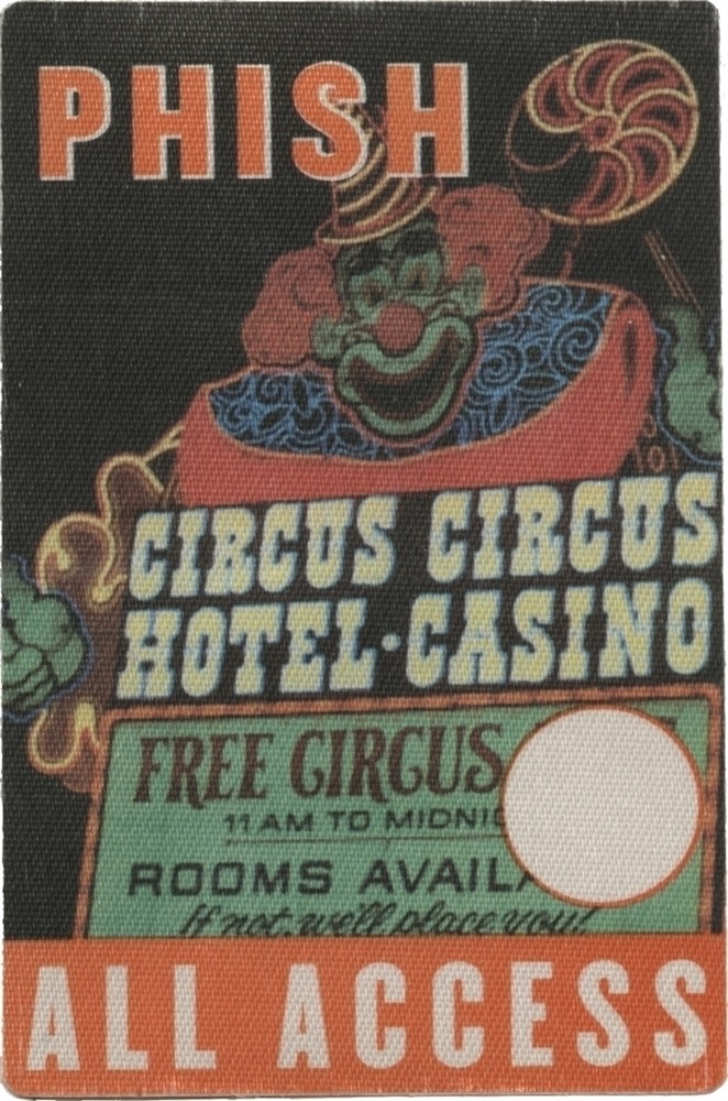 Phish 2000 Farmhouse tour Circus Circus Las Vegas All Access Backstage Pass