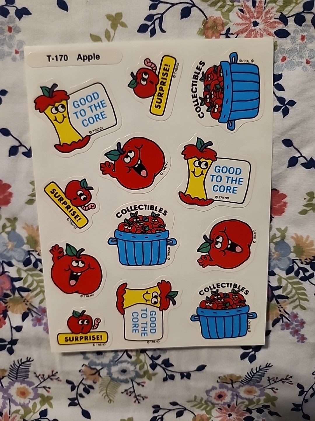 Vintage TREND Scratch & Sniff Stinky Sticker Sheet Die Cut APPLE Scent RARE HTF