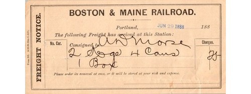 Boston & Maine Railroad Freight Notice 1888 Portland Maine Railroadiana