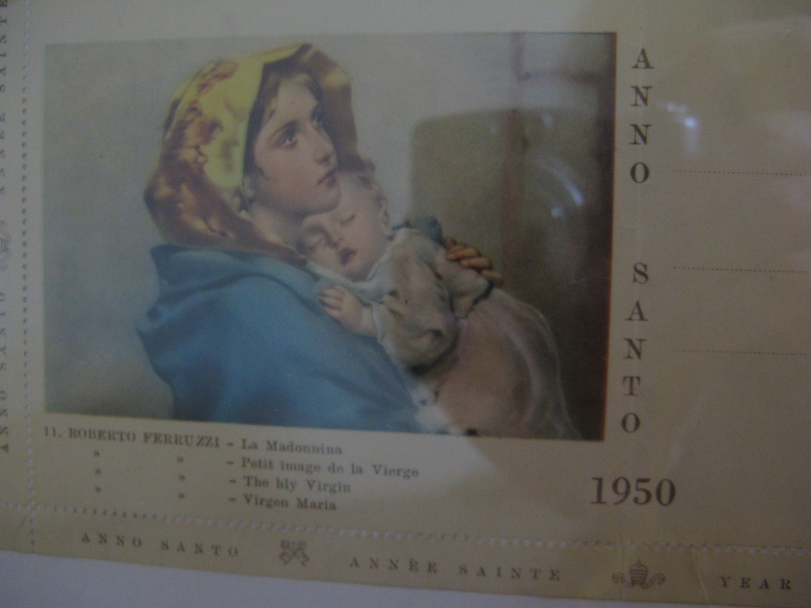 Rare Postcard Holy Year 1950 Vatican ill. Madonnina Di Ferruzzi