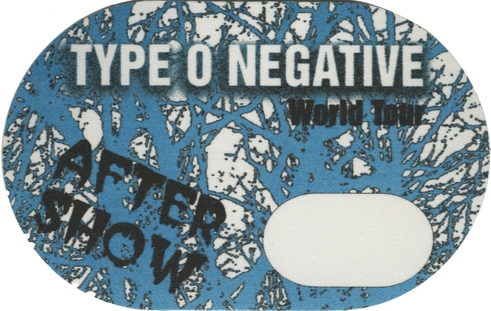 Type O Negative 1996 October Rust concert tour After Show Backstage Pass