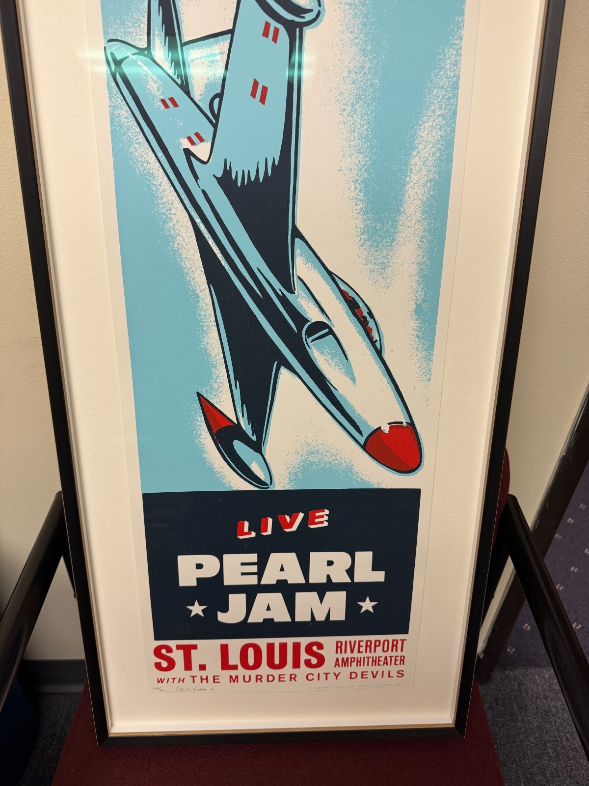 1998 Pearl Jam St Louis MO Ames Bros Concert Poster Screen Print Riverport