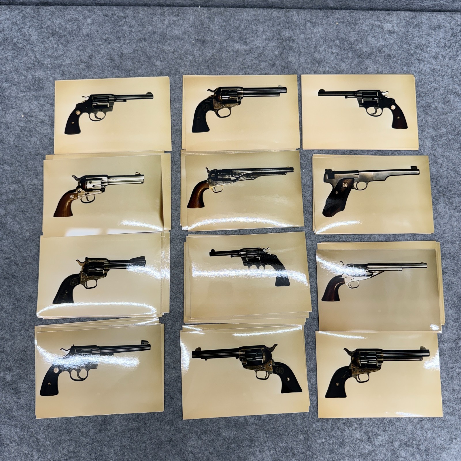 Vintage Handgun & Revolver Collector Cards Photograph Reference Cards Lot of 64