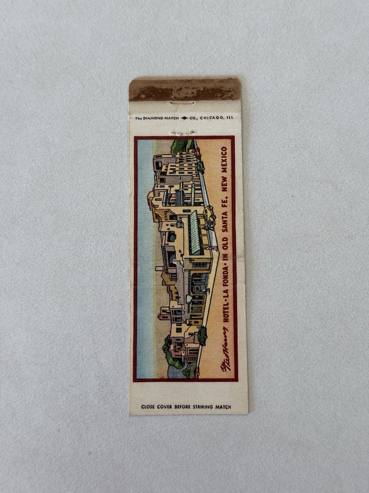 Fred Harvey Hotel La Fonda Old Santa Fe New Mexico Vintage Matchbook Cover K