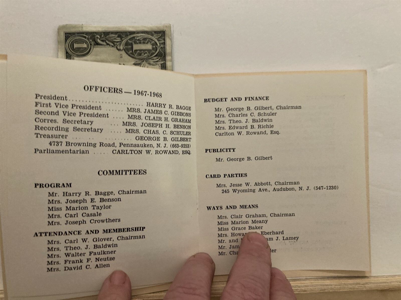 1967 1968 Season Beethoven Club of Camden Concert Schedule New Jersey NJ Vtg Vtg