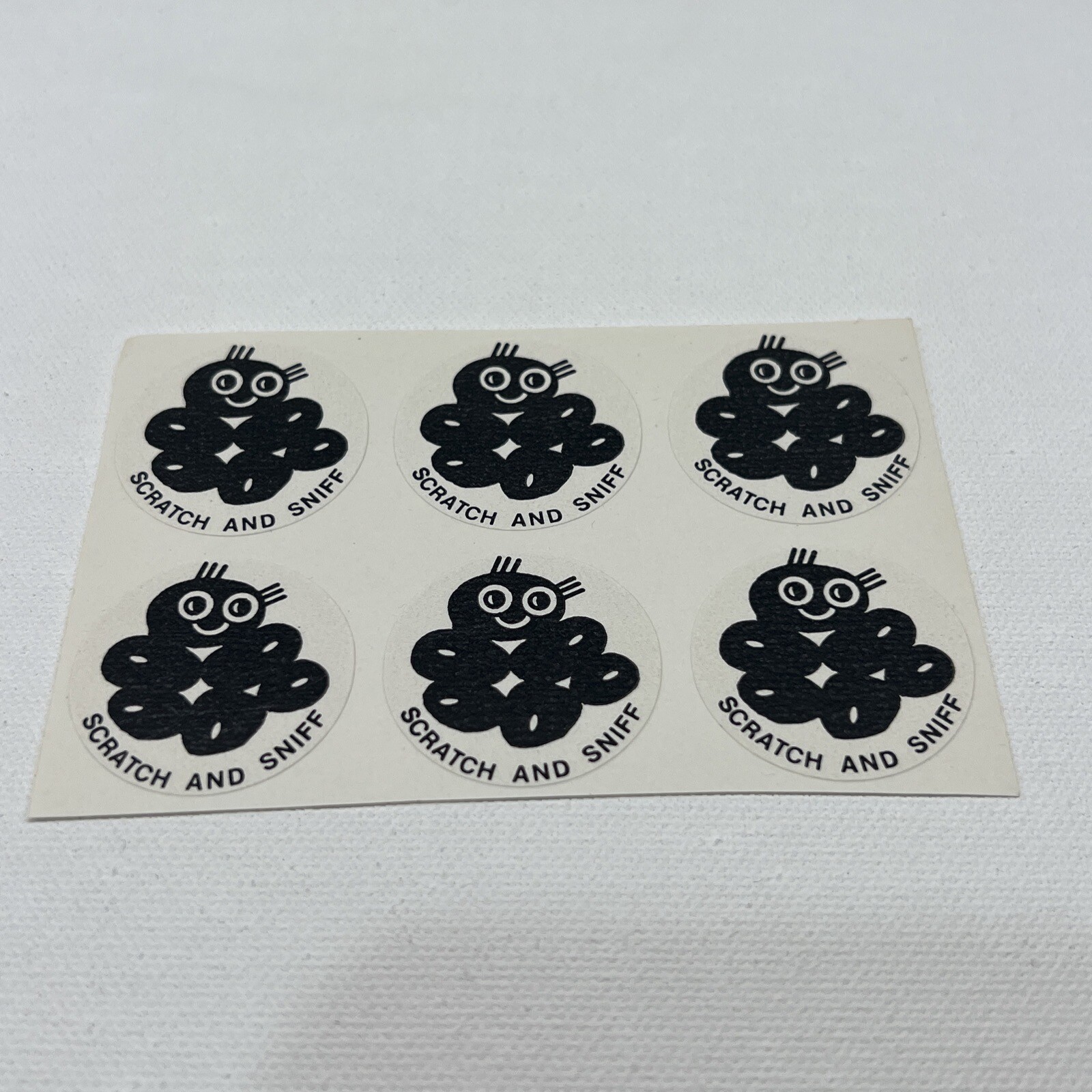 RARE Vintage Matte Scratch & Sniff Stickers Black Licorice Jelly Bean 70’s