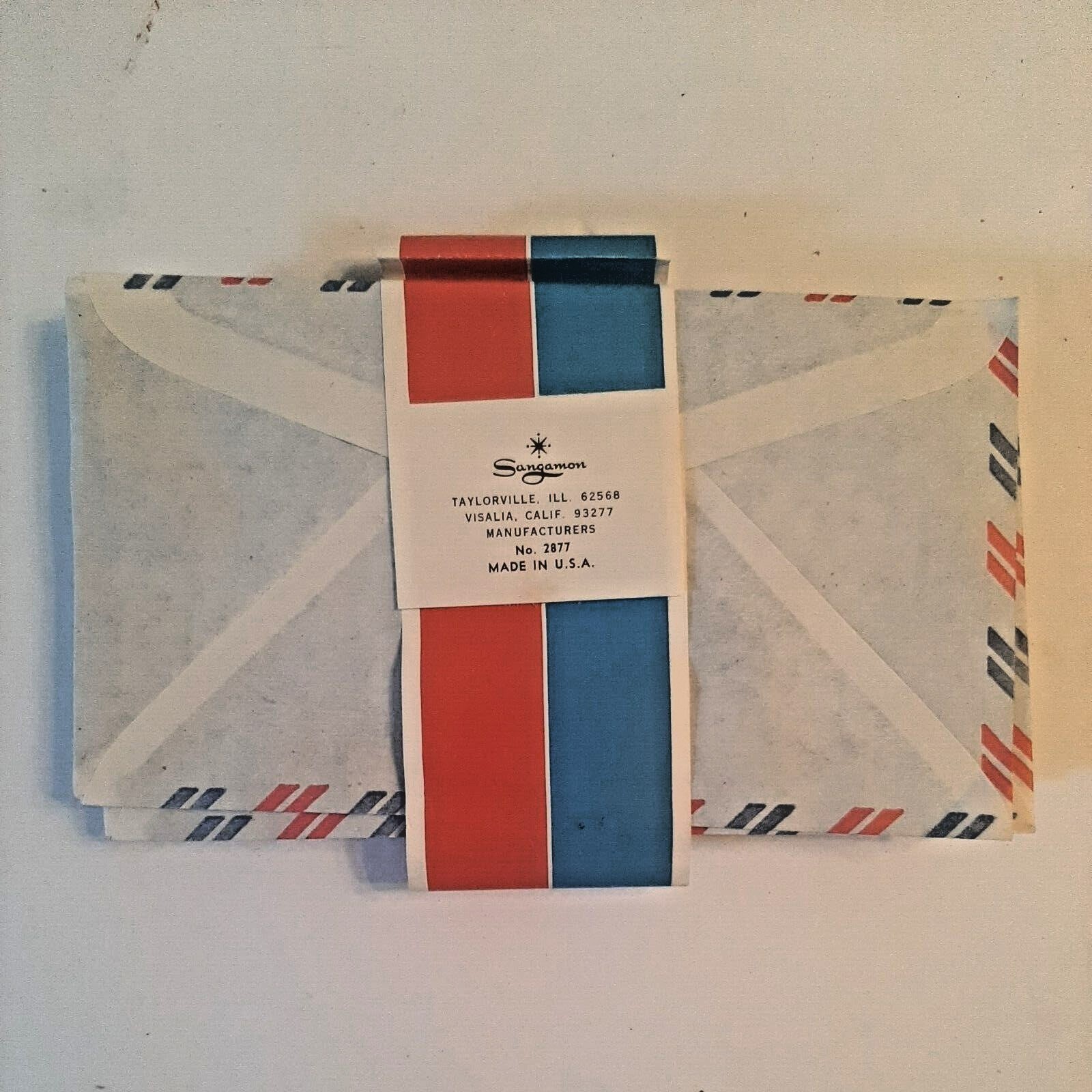 Vintage Air Mail Envelopes Starbright White Wove Red Blue Stripes 1970s Prop