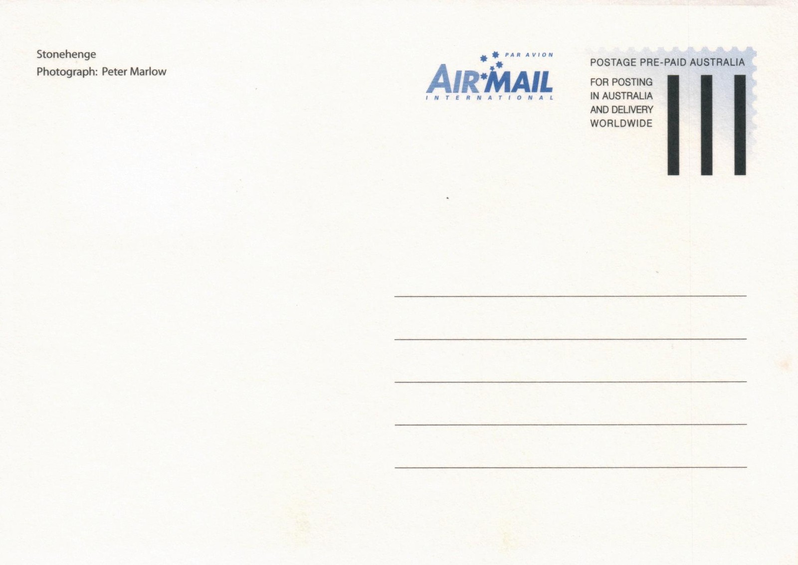 2005 Stonehenge Lintel Rock POSTCARD Maxicard FDI 50c Stamp Cancelled Sydney