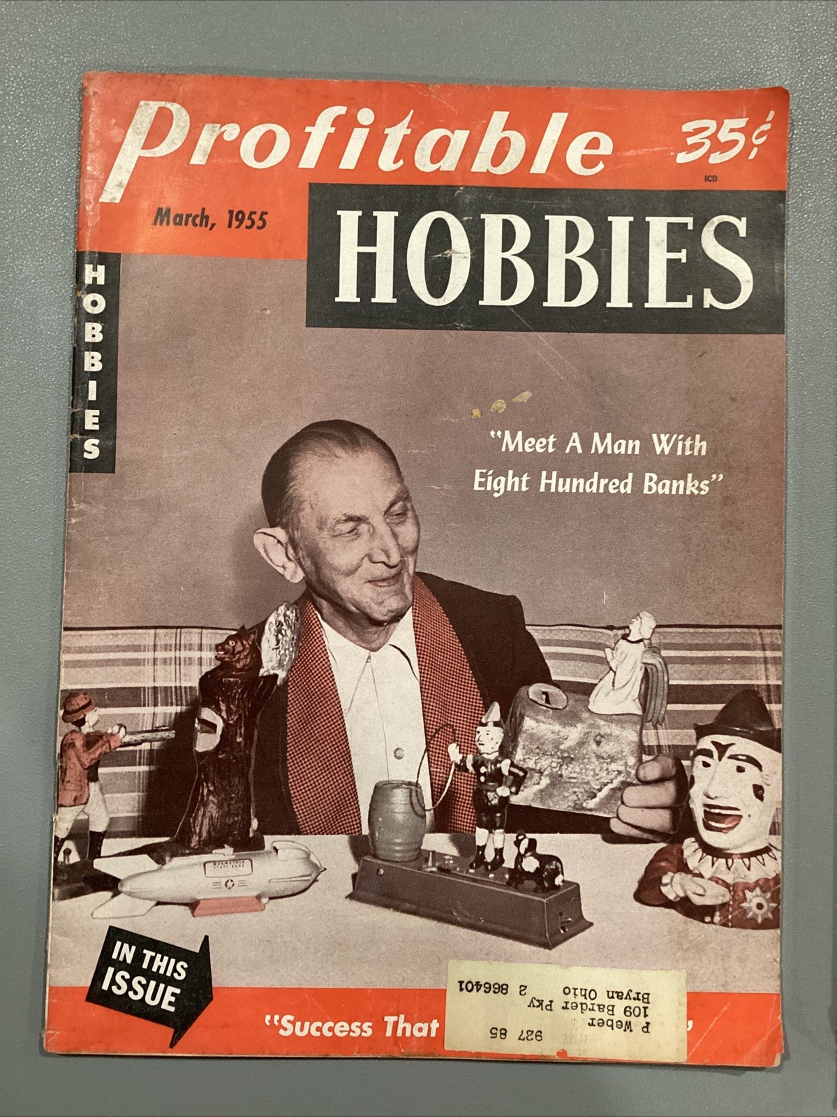 1955 Profitable Hobbies Mailer Magazine Meet Man With 800 Banks