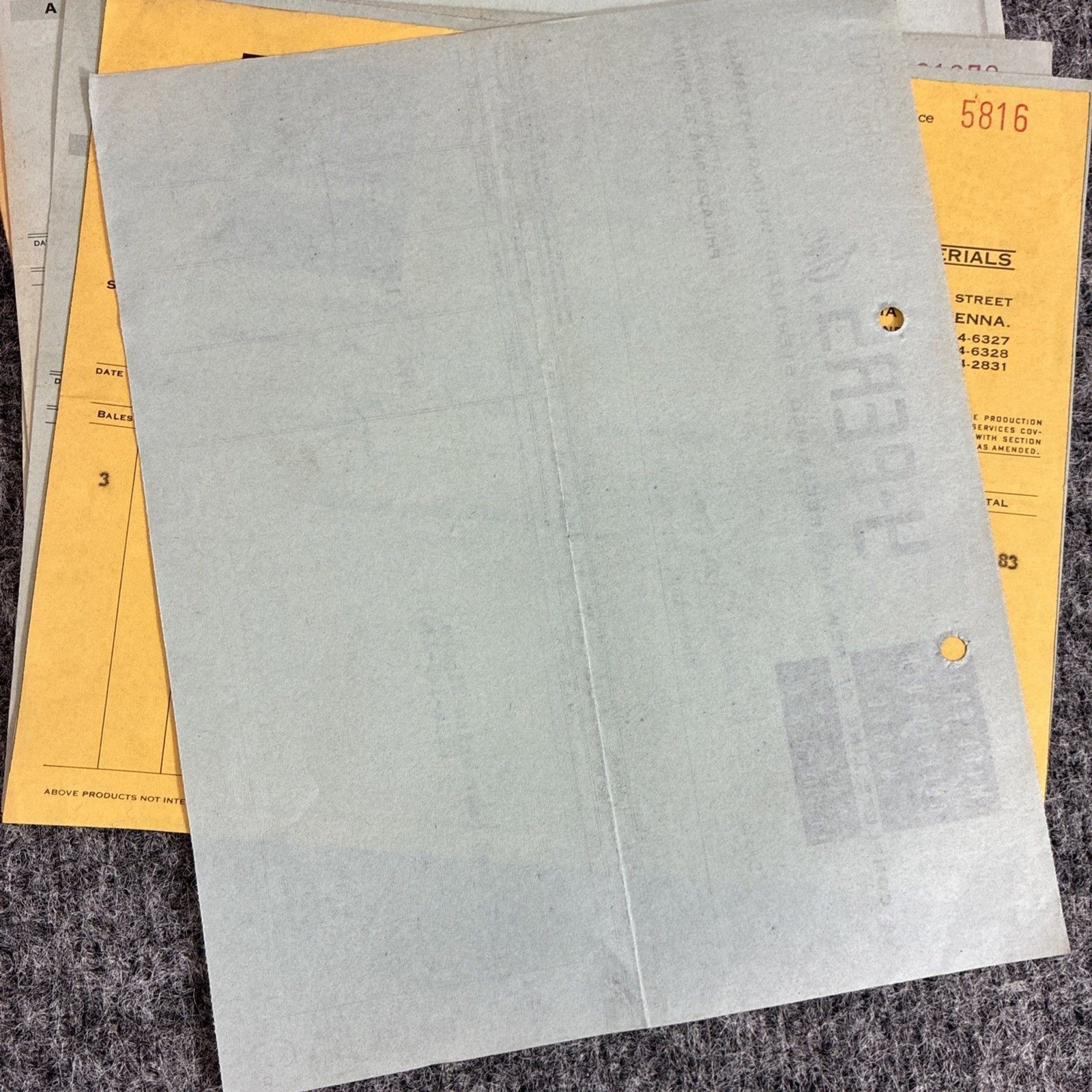 1950s 1960s Y PERS Industrial Invoice Lot Philadelphia PA Wheeling WV Cigar