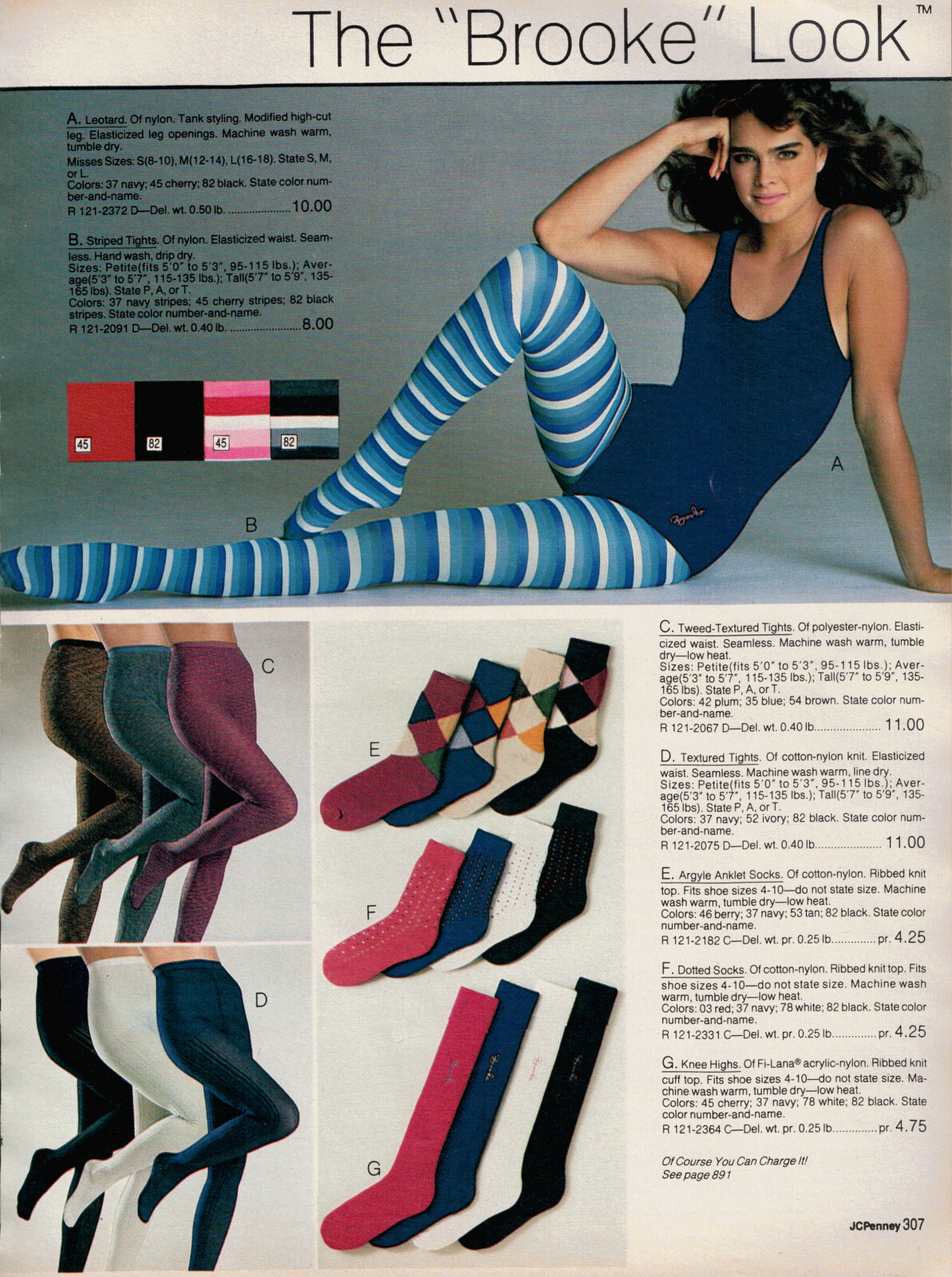 MID-1980S JCPENNEY CATALOG LEOTARD AND TIGHTS CLIPPINGS PAPER ADS PRINTS