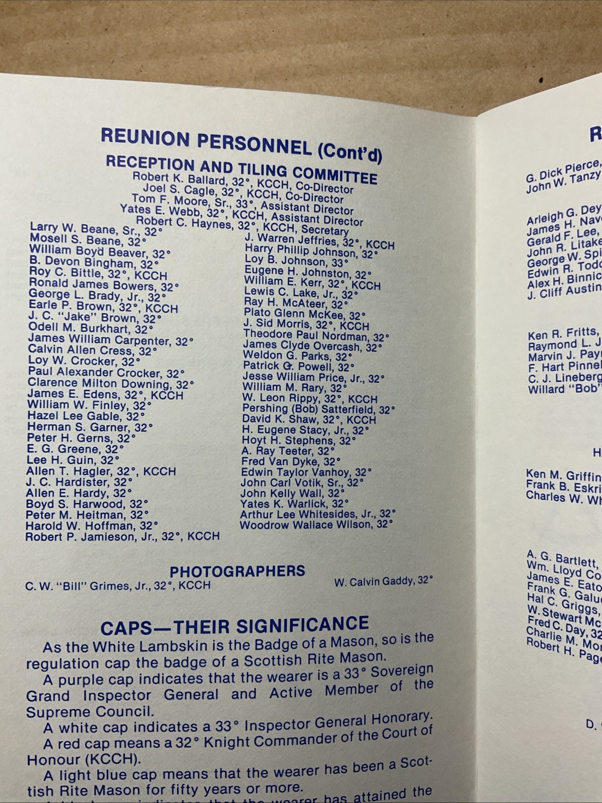 30 Oct-1 Nov 1980 Benoit-mills Memorial Class Fall Reunion Freemasonry Nc B73