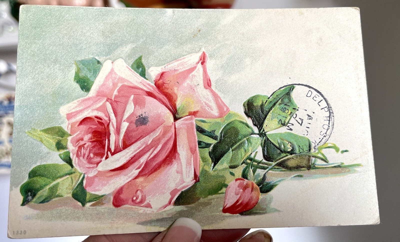 6 Vintage Antique Early 1900’s Floral Postcards Used Condition 5 With Stamps