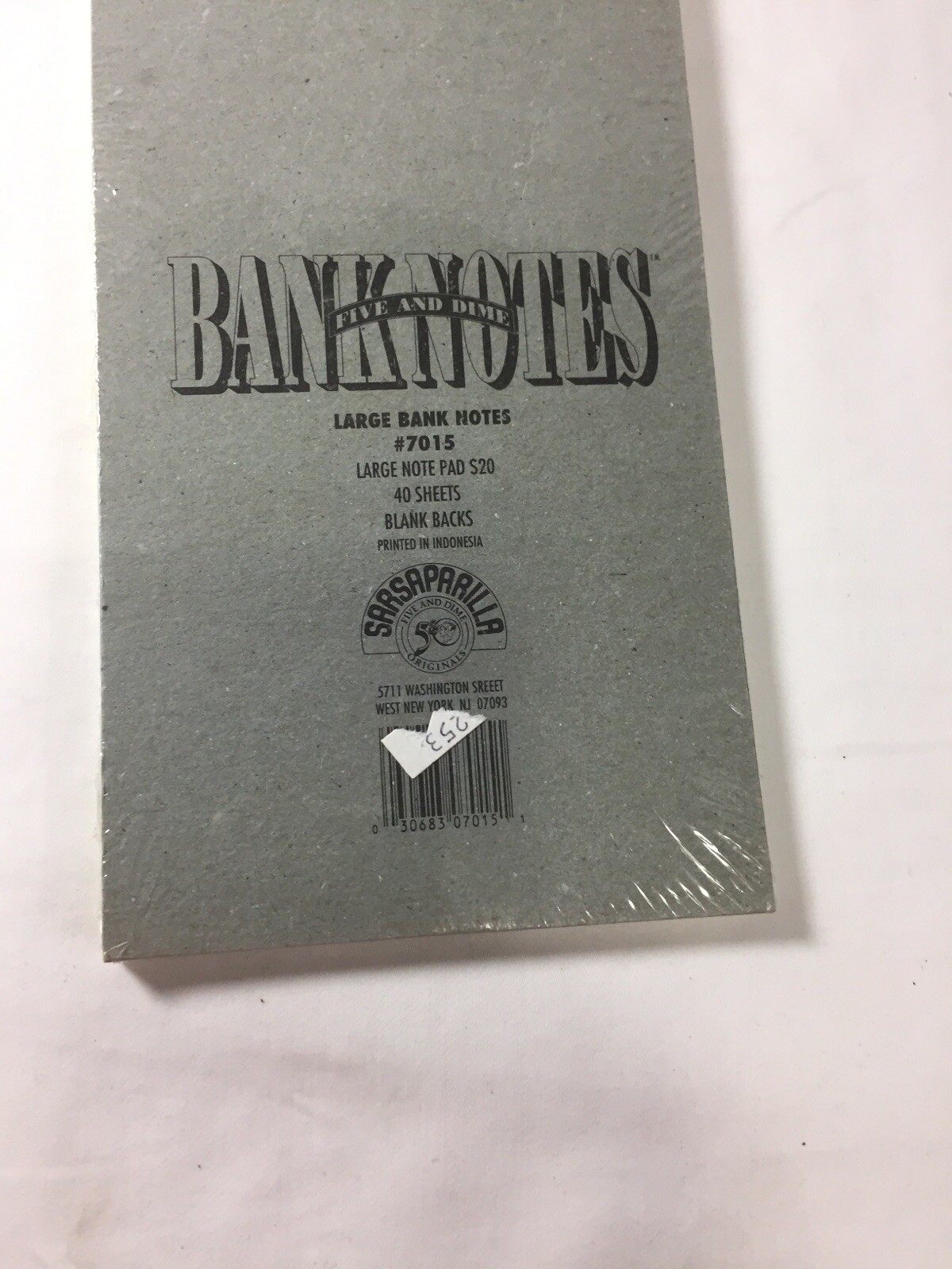 Sarsaparilla Five and Dime ~ Banknotes ~ Large Bank Notes #7015~ 40 sheets. $20