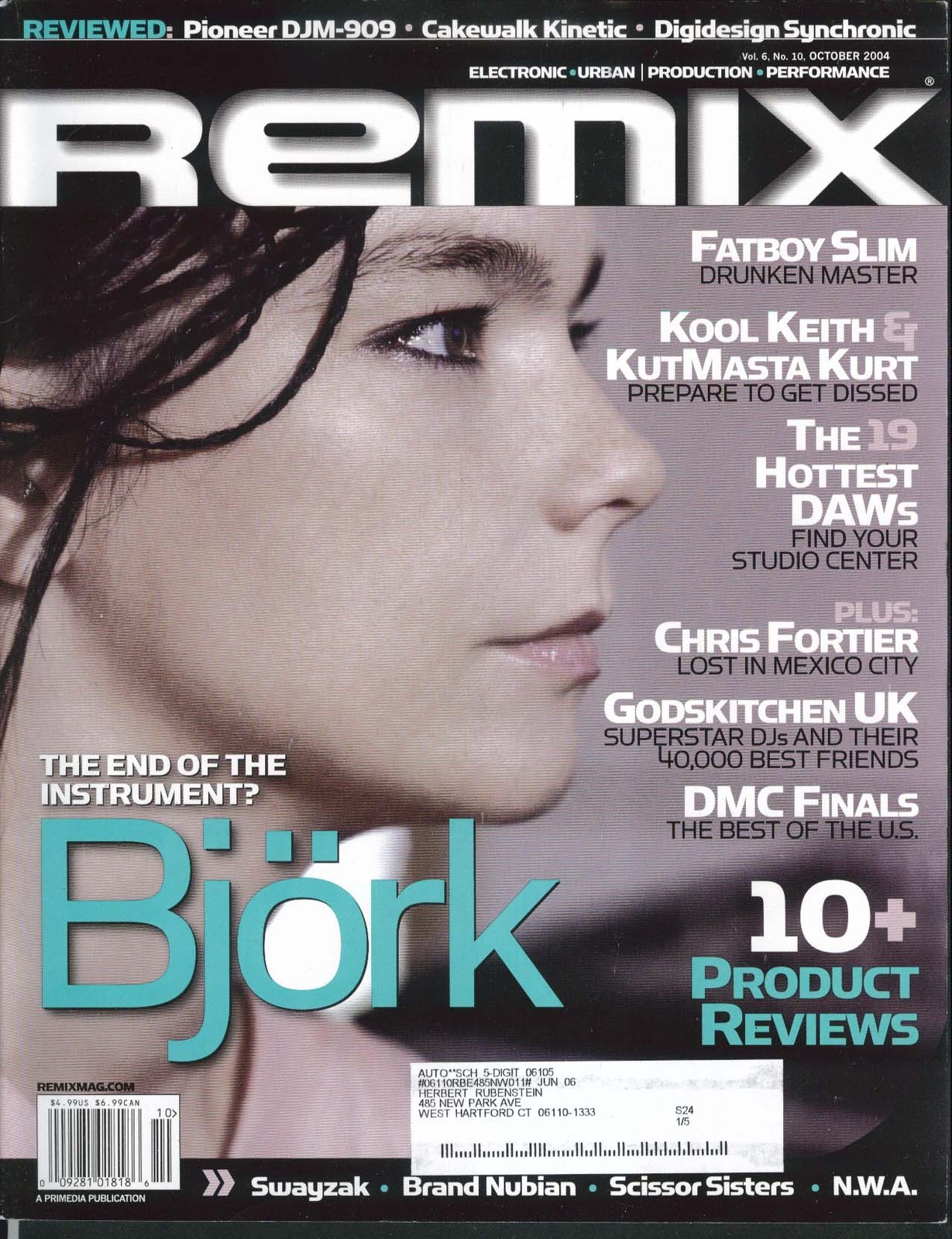 REMIX Bjork Fatboy Slim Kool Keith KutMasta Kurt Chris Fortier 10 2004
