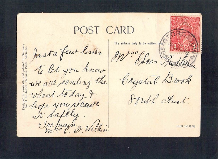 E8932 Australia SA Adelaide King William Rd HR James CDS Georgetown vintage post