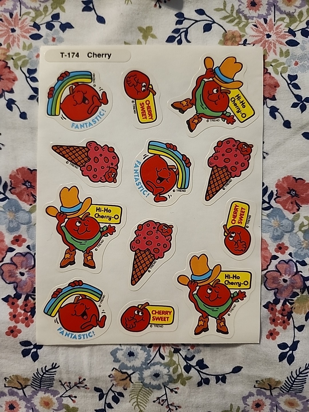 CHERRY Rare Vintage sticker NEW SHEET Trend Scratch N & Sniff smell 80’s