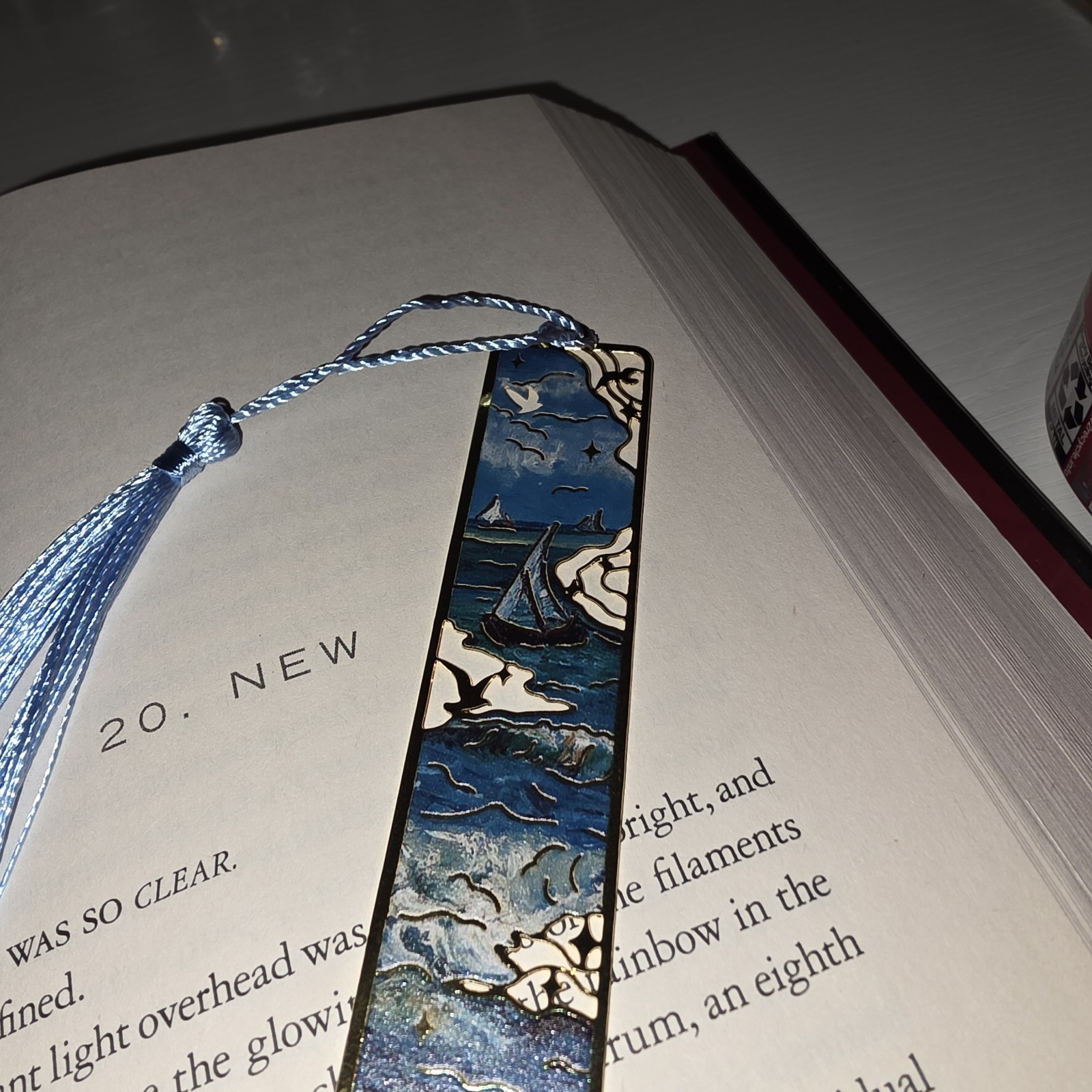 Van Gogh Metal Bookmark Metal Blue Tassel Sailing Seascape Art Rectangle