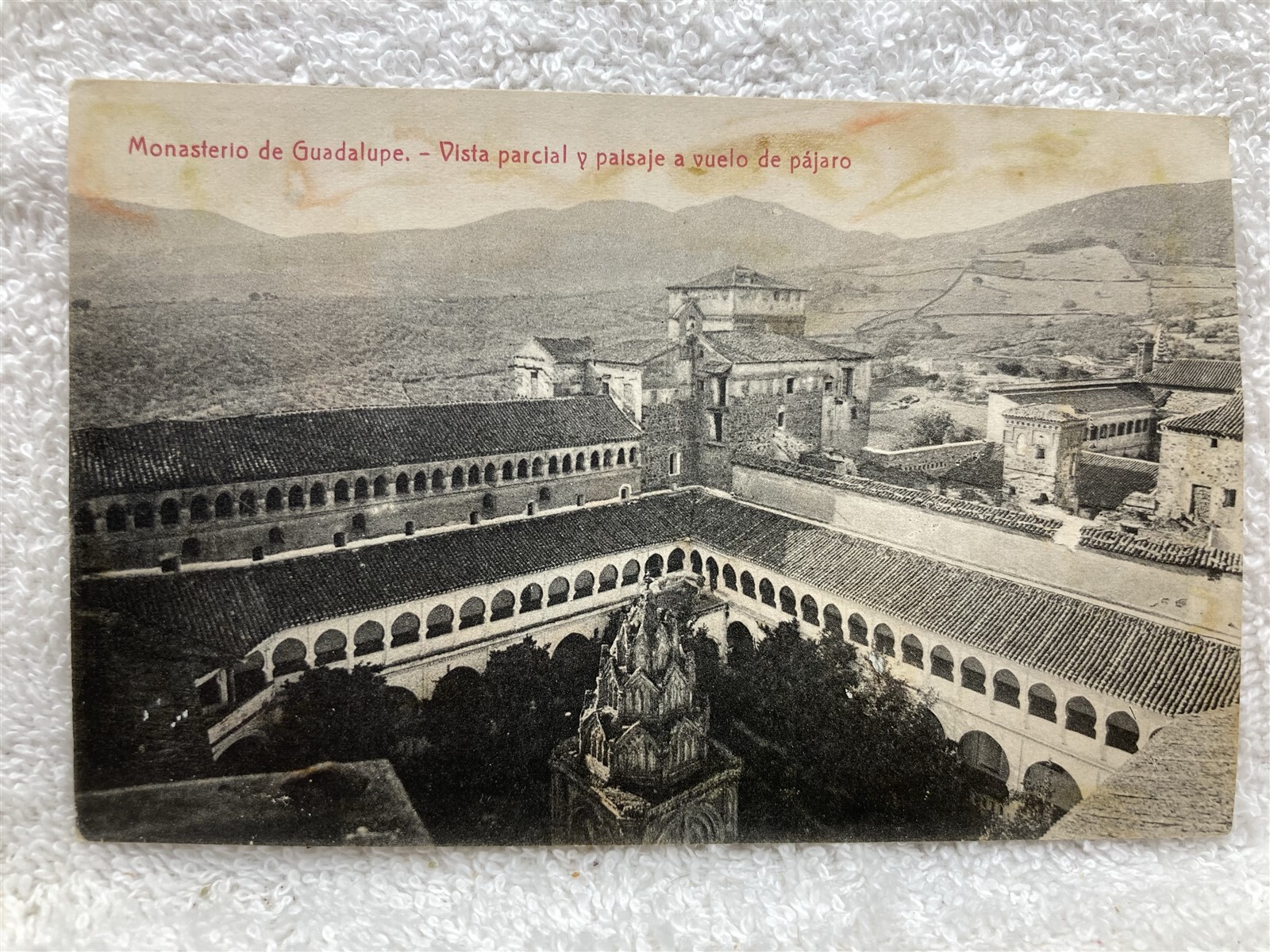 1940’s Monasterio de Guadalupe Post Card Spain Tarjeta Postal Monastery Version1