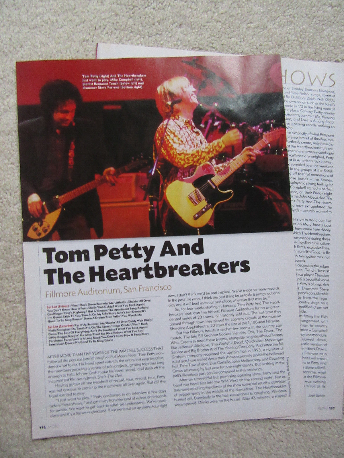 1997 Article, Tom Petty and The Heartbreakers