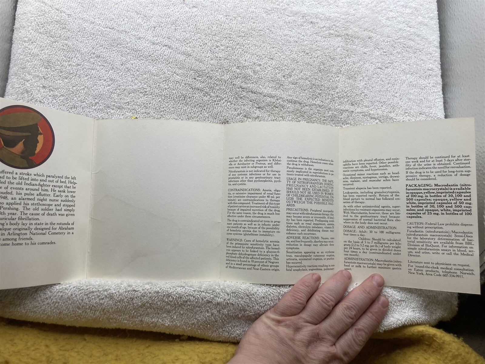 1971 Medical History of General John J Pershing Nitrofurans Eaton Laboratories