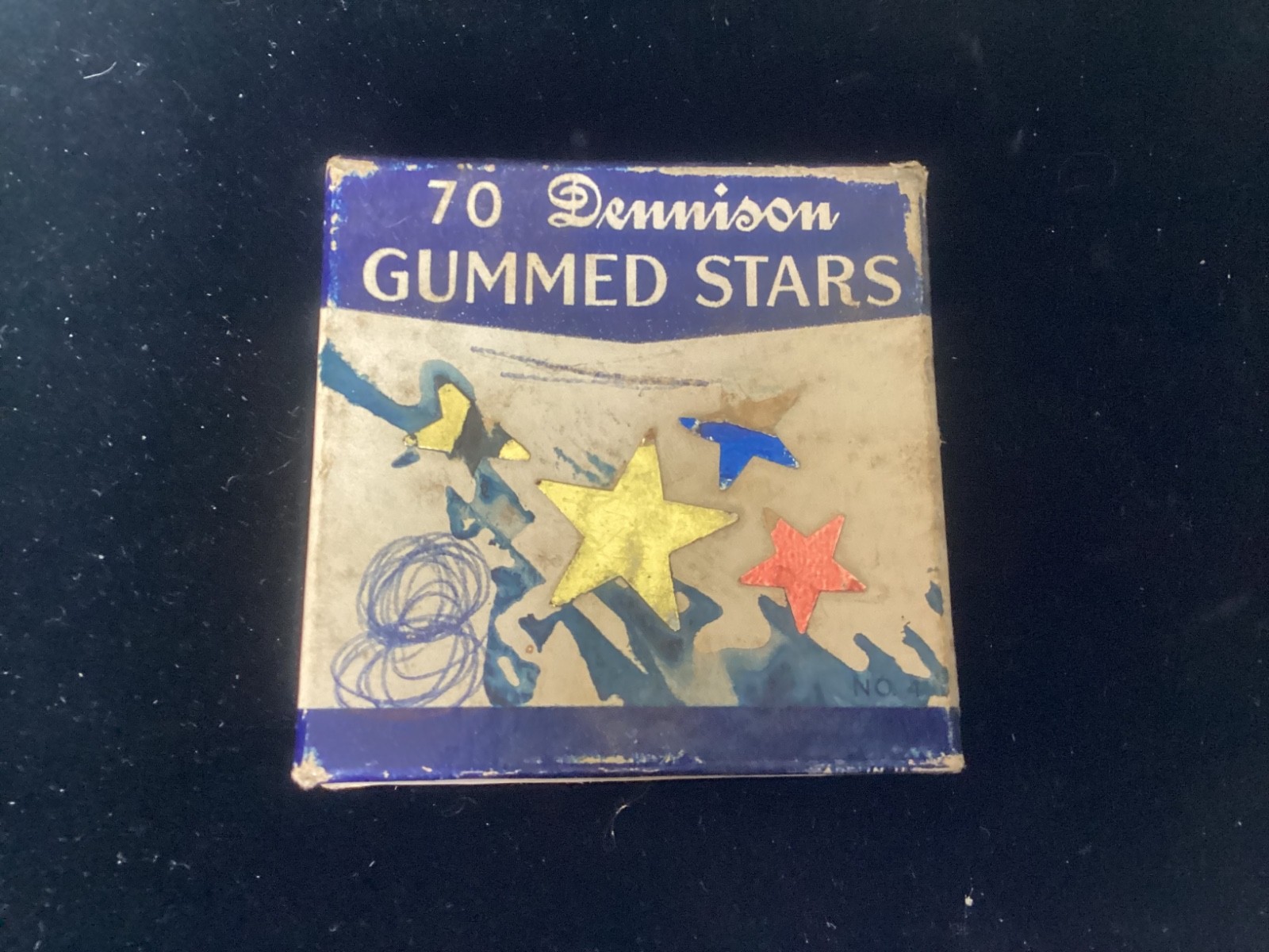 Vintage Dennison Multicolor Seals Gummed Labels Box Star No. 4 Unused Stickers
