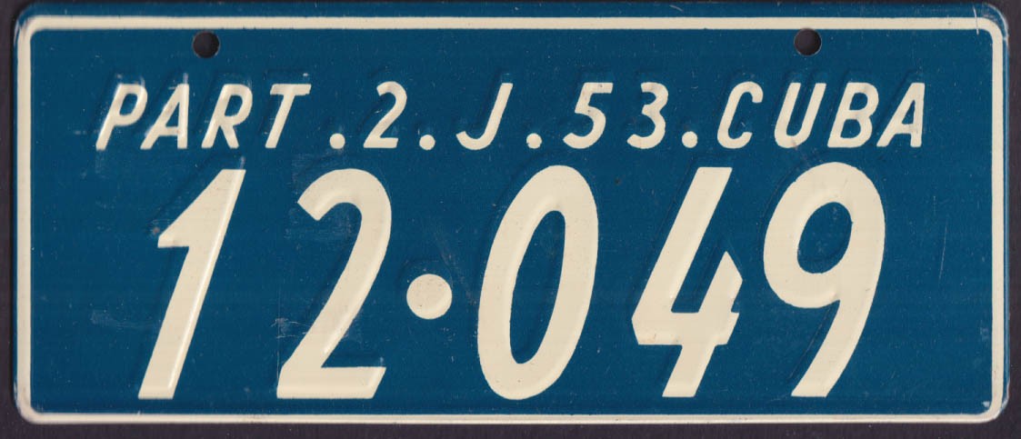 1953 Cuba 12-049 Wheaties metal bicycle license plate w/ free ad reprint