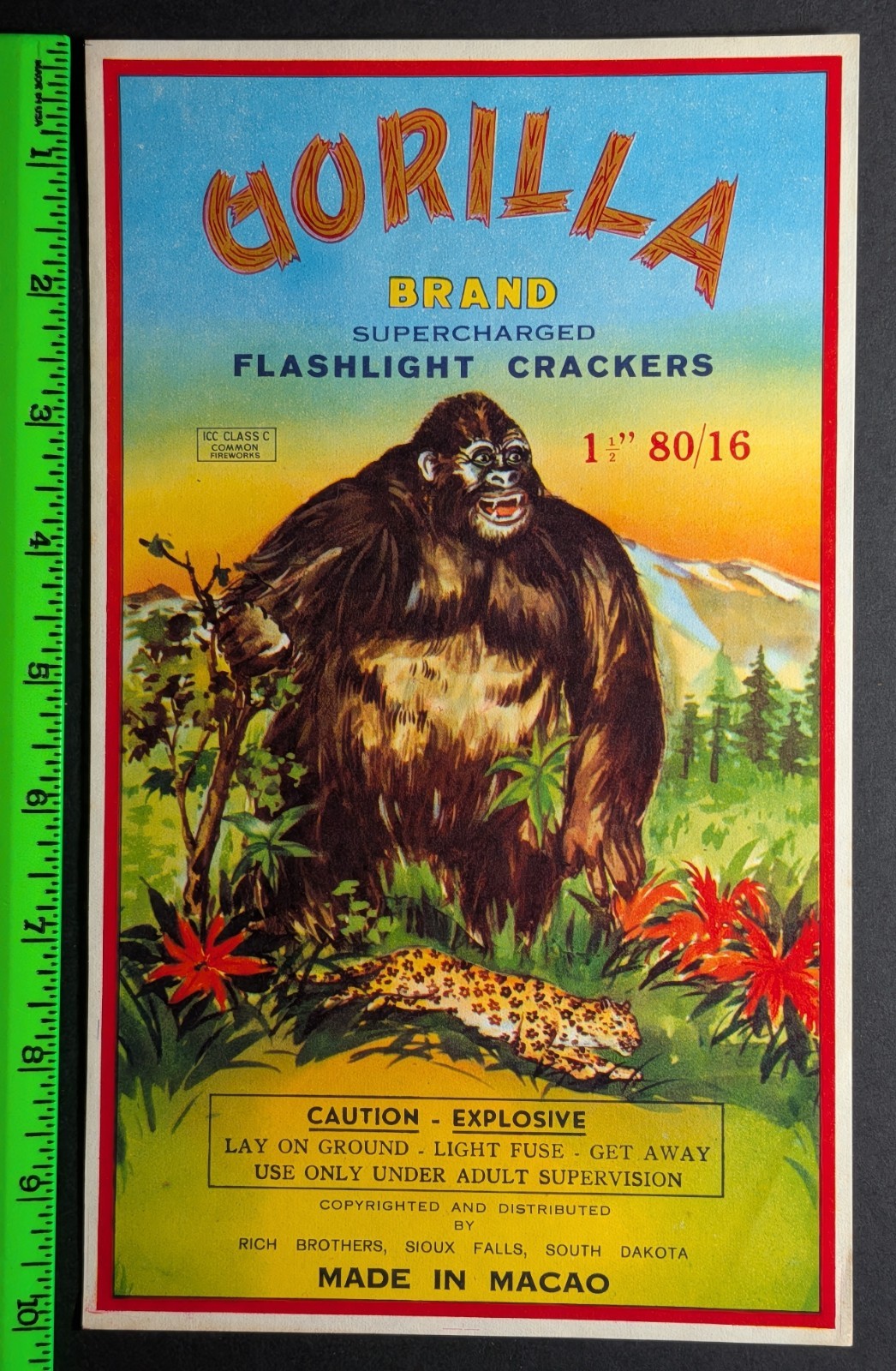 Gorilla Jaguar 1970s Crackers Label