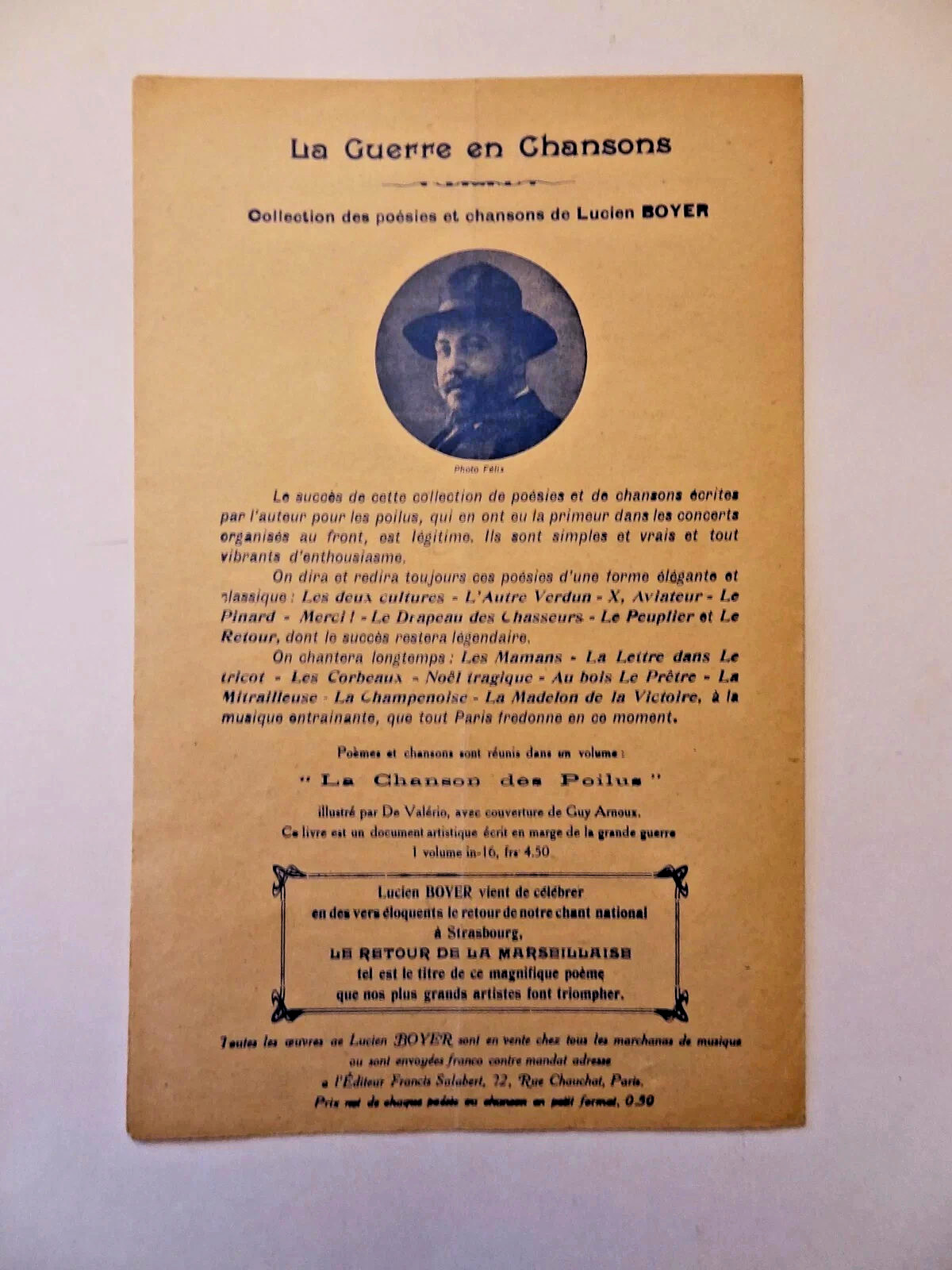 La Madelon de la victoire Partition Sheet Music M. CHEVALIER Tor
