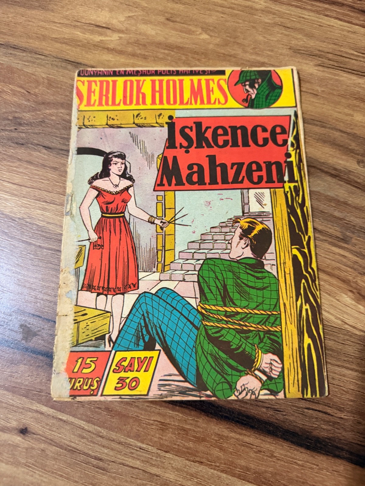 1950s Turkish Sherlock Holmes Issue #30 Iskence Mahzeni Rare Vintage Pulp Book