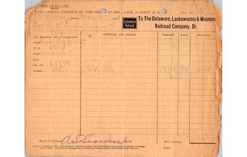 DL & W RR Freight Bill 1904 PA Railroadiana Delaware Lackawanna Western